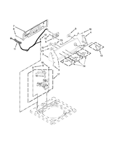 Controls And Water Inlet Parts Diagram and Parts List for 11023102311  Kenmore Washer