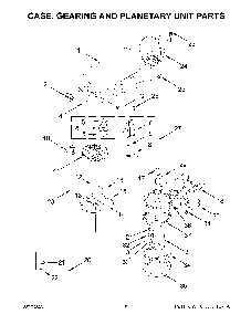 Case, Gearing And Planetary Unit Parts Diagram and Parts List for KSM150PSHER5  KitchenAid Mixer
