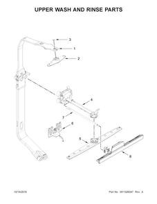 Upper Wash And Rinse Parts Diagram and Parts List for WDF770SAFZ1  Whirlpool Dishwasher
