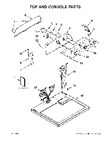 Top and console parts Diagram and Parts List for WGD4950HW1  Whirlpool Dryer
