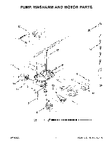 Pump, Washarm And Motor Parts Diagram and Parts List for KDFE104KPS1  KitchenAid Dishwasher