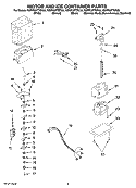 MOTOR AND ICE CONTAINER PARTS Diagram and Parts List for KSRP22FTMS00  KitchenAid Refrigerator