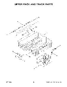 Upper Rack And Track Parts Diagram and Parts List for KDTM404KPS1  KitchenAid Dishwasher