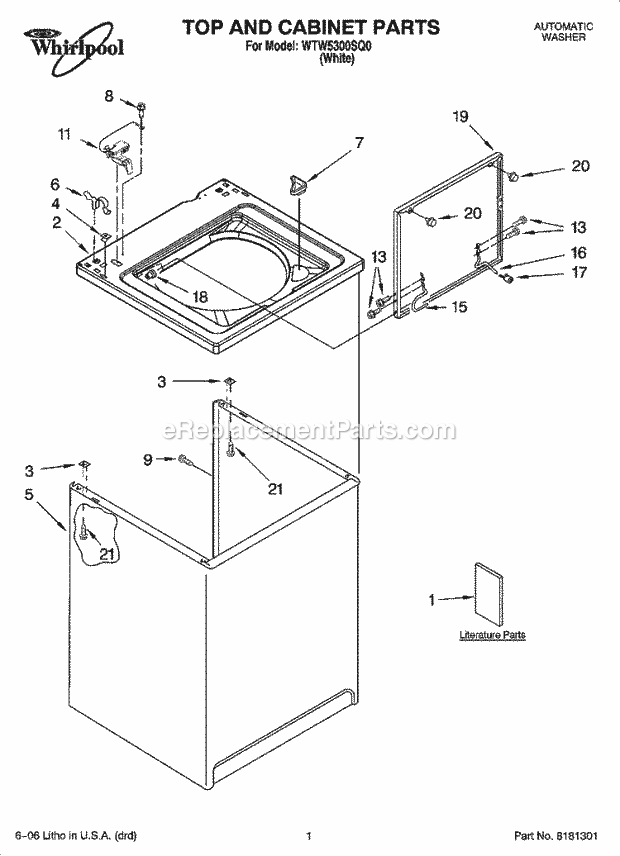 Part Location Diagram of W10023640 Whirlpool Energy Guide