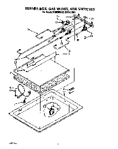 Burner Box, Gas Valves, Switches Diagram and Parts List for SC8630EXQ4  Whirlpool Cooktop