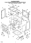 CHASSIS PARTS Diagram and Parts List for RF367LXMB0  Whirlpool Range