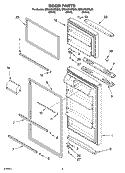DOOR PARTS Diagram and Parts List for ER8AHKXRL00  Whirlpool Refrigerator