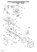 MOTOR AND ICE CONTAINER Diagram and Parts List for CS25AFXKT01  Crosley Refrigerator