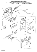 DISPENSER FRONT PARTS Diagram and Parts List for GC5NHAXSY03  Whirlpool Refrigerator