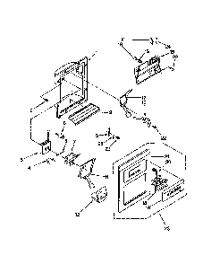 Dispenser front Diagram and Parts List for 10652242102  Kenmore Refrigerator