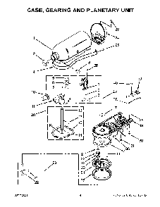 Case, Gearing And Planetary Unit Diagram and Parts List for 5KSM150PSZMI0  KitchenAid Mixer