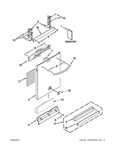 Door Panel Parts Diagram and Parts List for 66512782K310  Kenmore Dishwasher