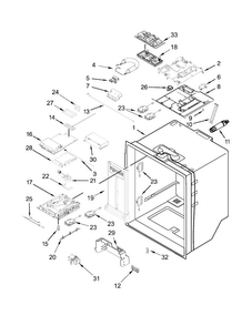 Refrigerator Liner Parts Diagram and Parts List for WRF736SDAW13  Whirlpool Refrigerator