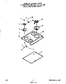 Main Top Diagram and Parts List for 2424*1A  Roper Range
