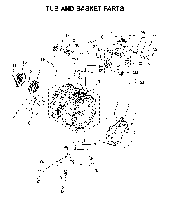 Tub and basket parts Diagram and Parts List for 7MWFC9822HC1  Whirlpool Washer Dryer Combo