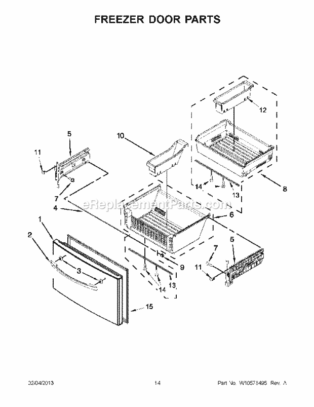 Part Location Diagram of WPW10485654 Whirlpool Divider