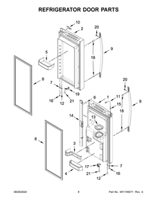 05 - Refrigerator Door Parts Diagram and Parts List for WRFF3436RV00  Whirlpool Refrigerator