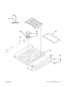 Cooktop Parts Diagram and Parts List for WFG720H0AS1  Whirlpool Range