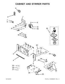 Cabinet And Stirrer Parts Diagram and Parts List for WOC95EC0AB04  Whirlpool Microwave