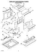 AIR FLOW AND CONTROL PARTS Diagram and Parts List for CA12WRR0  Crosley Air Conditioner