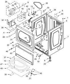 Cabinet Parts Diagram and Parts List for MDE20PDUGW0  Whirlpool Dryer