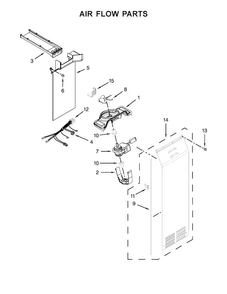 Air Flow Parts Diagram and Parts List for KRSC503ESS00  KitchenAid Refrigerator