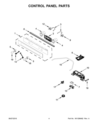 Control Panel Parts Diagram and Parts List for WOS52EM4AS1  Whirlpool Wall Oven