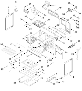 Chassis Parts Diagram and Parts List for WSGS5030SZ0  Whirlpool Range