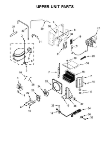 Upper Unit Parts Diagram and Parts List for KBSN602EPA01  KitchenAid Refrigerator