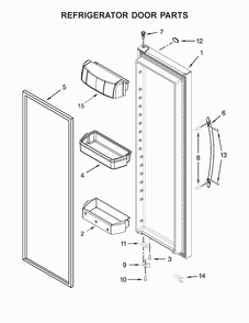 Refrigerator Door Parts Diagram and Parts List for 10651789410  Kenmore Refrigerator