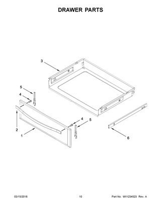 Drawer Parts Diagram and Parts List for WFE770H0FZ2  Whirlpool Range