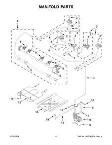 04 - Manifold Parts Diagram and Parts List for MFGS6030RZ0  Whirlpool Range