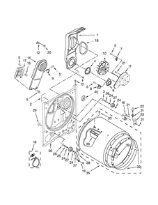 Bulkhead Parts Diagram and Parts List for 110C61492310  Kenmore Dryer