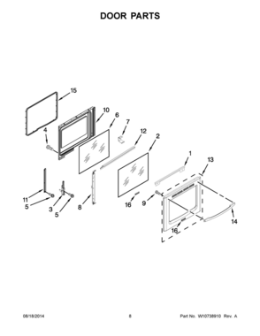 05 - DOOR PARTS Diagram and Parts List for YKERS306BSS1  Whirlpool Range
