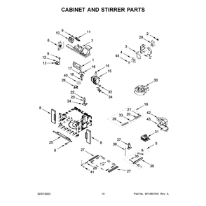 Cabinet And Stirrer Diagram and Parts List for KOCE500EBS22  KitchenAid Microwave Oven Combo
