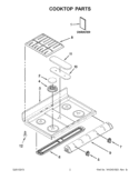 COOKTOP PARTS Diagram and Parts List for GGG390LXQ02  Whirlpool Range