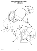 DISPENSER FRONT Diagram and Parts List for 3XED5SHQKQ00  Whirlpool Refrigerator