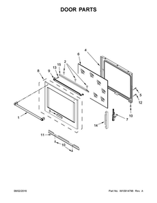 Door Parts Diagram and Parts List for KSEG700EBS0  KitchenAid Range