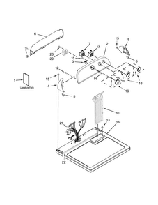 Top And Console Parts Diagram and Parts List for WGD4815EW0  Whirlpool Dryer