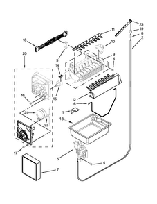 Icemaker Parts Diagram and Parts List for WRF532SMBB00  Whirlpool Refrigerator