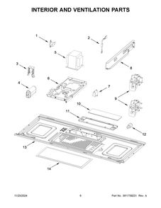 04 - Interior And Ventilation Parts Diagram and Parts List for UMV1170LW04  Whirlpool Microwave