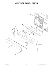 03 - Control Panel Parts Diagram and Parts List for YMFES6030RZ0  Whirlpool Range