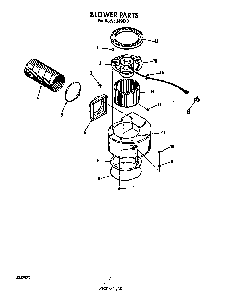 Blower Diagram and Parts List for 2496*0A  Roper Range