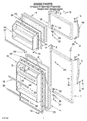 DOOR Diagram and Parts List for RT18BKXKQ00  Roper Refrigerator