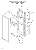 REFRIGERATOR DOOR Diagram and Parts List for 6ED22DQXFB03  Whirlpool Refrigerator
