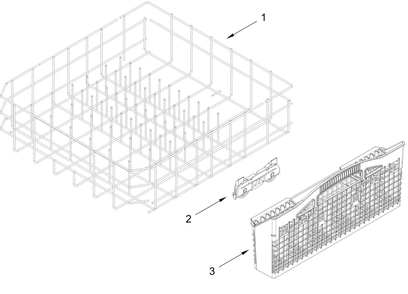 Lower Rack Parts Diagram and Parts List for KDFS224SPS0  Whirlpool Dishwasher