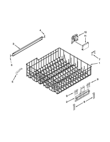 Upper Rack And Track Parts Diagram and Parts List for 66513549N410  Kenmore Dishwasher