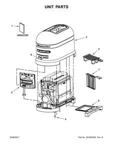 Unit Parts Diagram and Parts List for 5KMT2204SAC0  KitchenAid Toaster