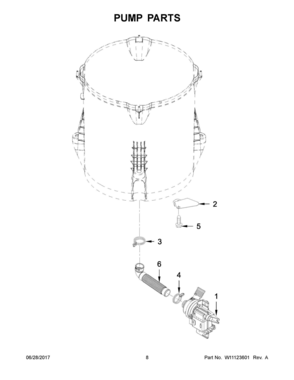05 - PUMP PARTS Diagram and Parts List for WTW8040DW3  Whirlpool Washer