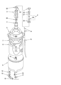 Tub And Basket Parts Diagram and Parts List for 11088752796  Kenmore Washer Dryer Combo